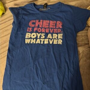 Blue Graphic Kids T-Shirt cheerleading puns